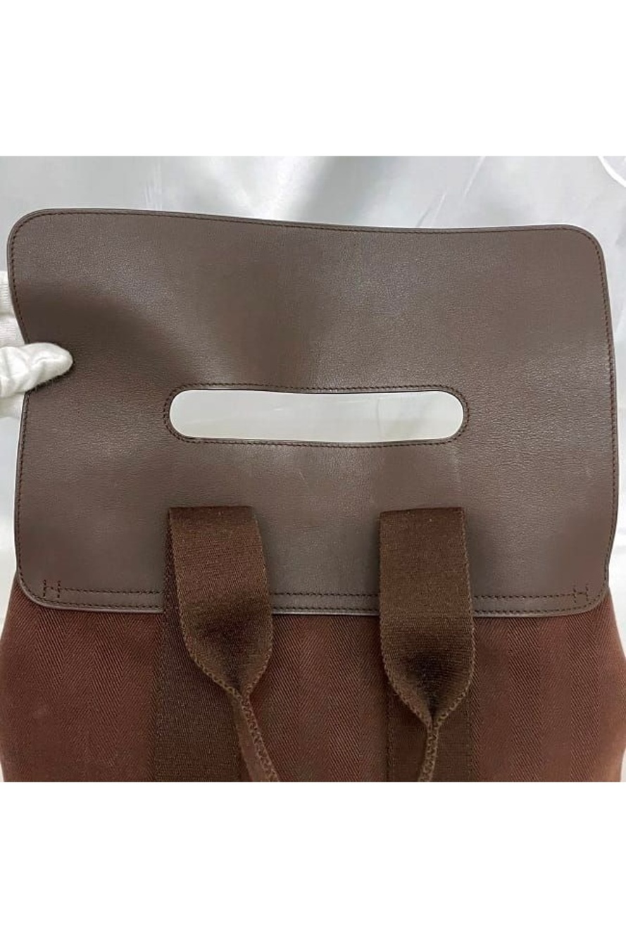 Hermes Handbag Valparaiso PM Brown Canvas - Picture 9 of 11